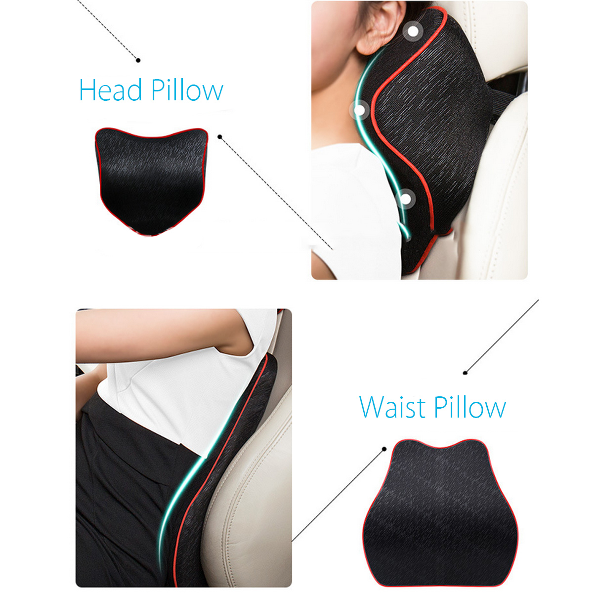 Car-Seat-Pillow-Neck-Lumbar-Memory-Foam-Cotton-Comfortable-Massager-1258910