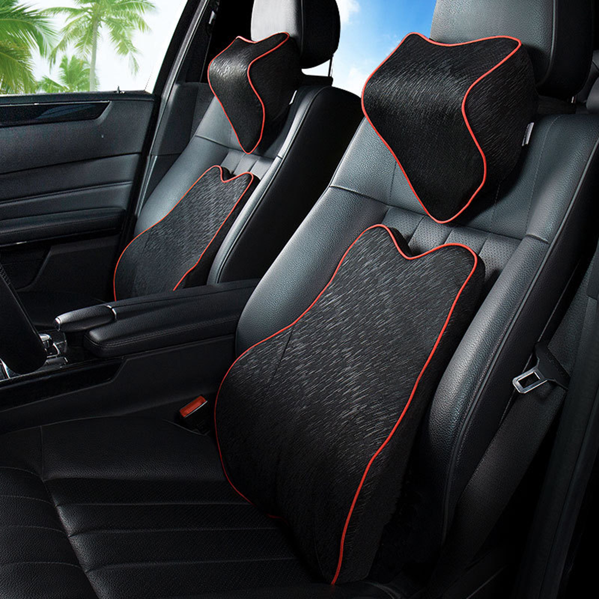 Car-Seat-Pillow-Neck-Lumbar-Memory-Foam-Cotton-Comfortable-Massager-1258910