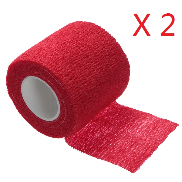 2PCS-Red-Non-woven-Adhesive-Elastic-Supporting-Finger-Arm-Bandage-Tapes-1050620