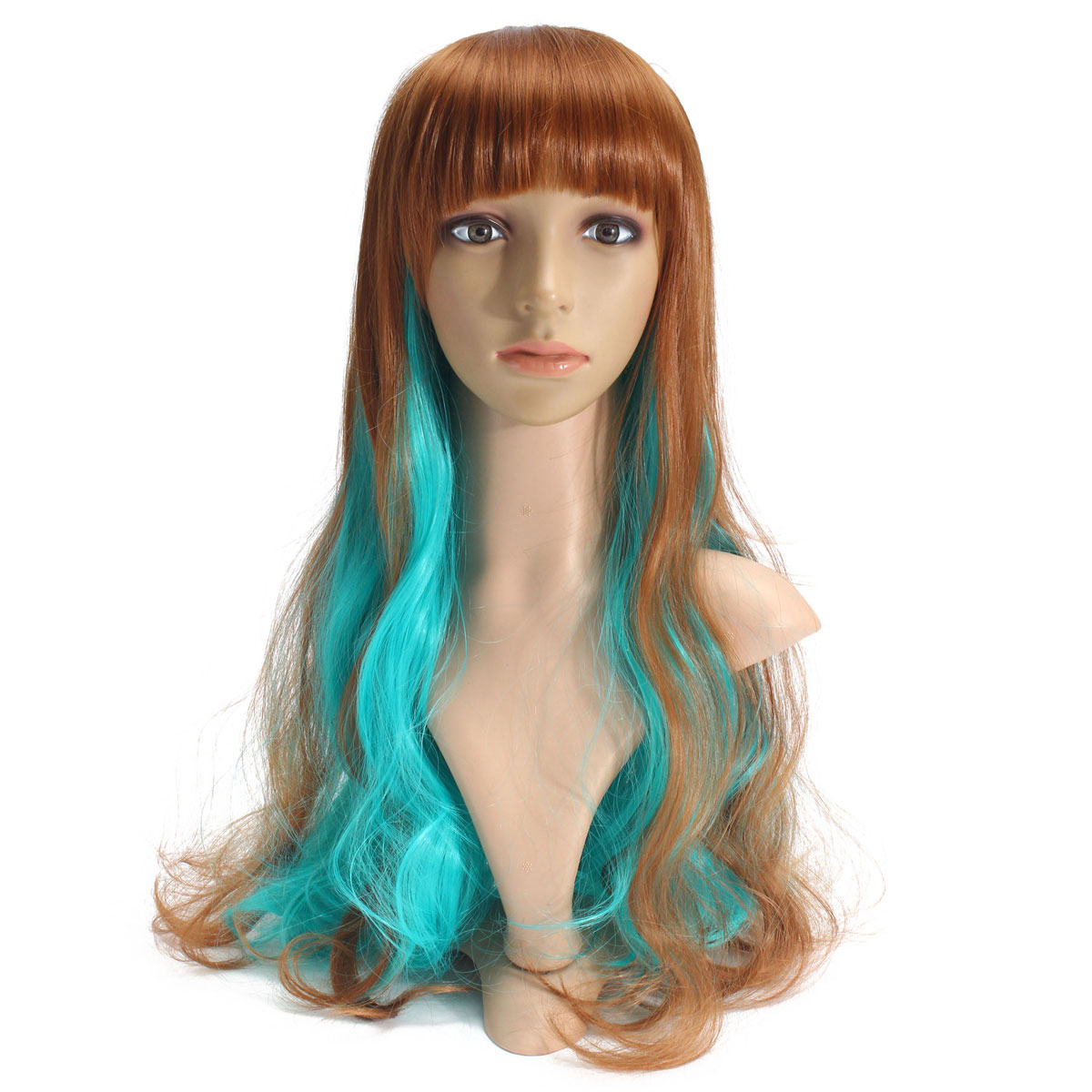 65cm-Blue-Brown-Mixed-Color-Women-Long-Curly-Wavy-Wigs-Cosplay-Party-Full-Bang-1062097