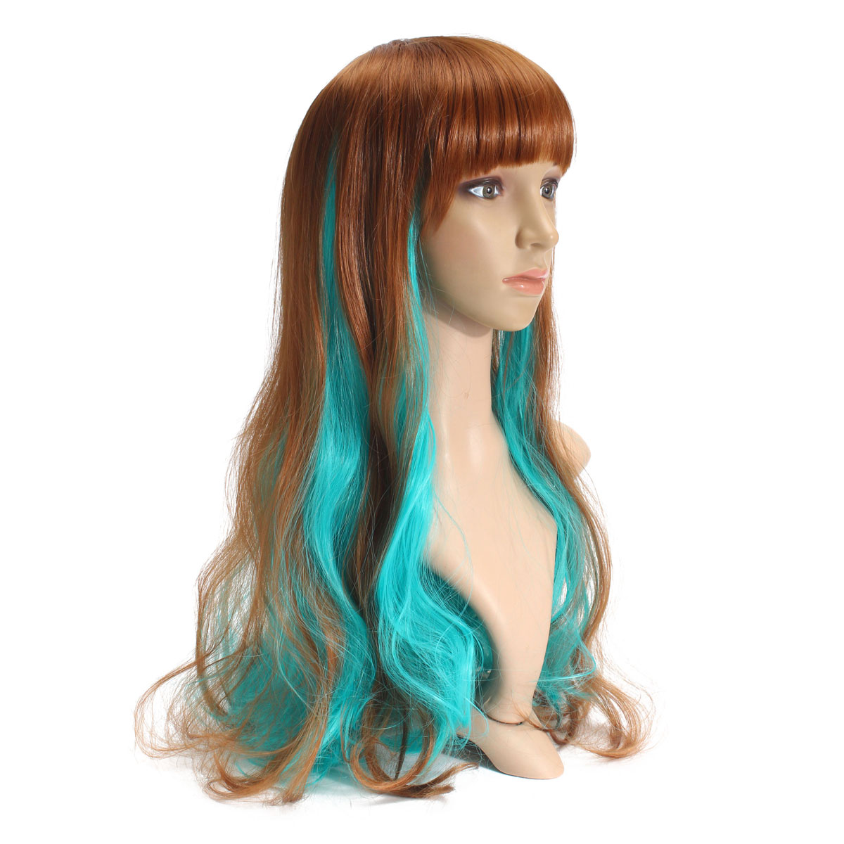 65cm-Blue-Brown-Mixed-Color-Women-Long-Curly-Wavy-Wigs-Cosplay-Party-Full-Bang-1062097