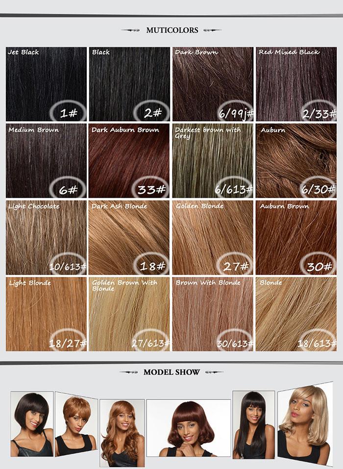 Brown-Long-Wave-Capless-Virgin-Human-Hair-Curly-Wig-Side-Bang-Remy-Mono-Top-60cm-8-Colors-1063537