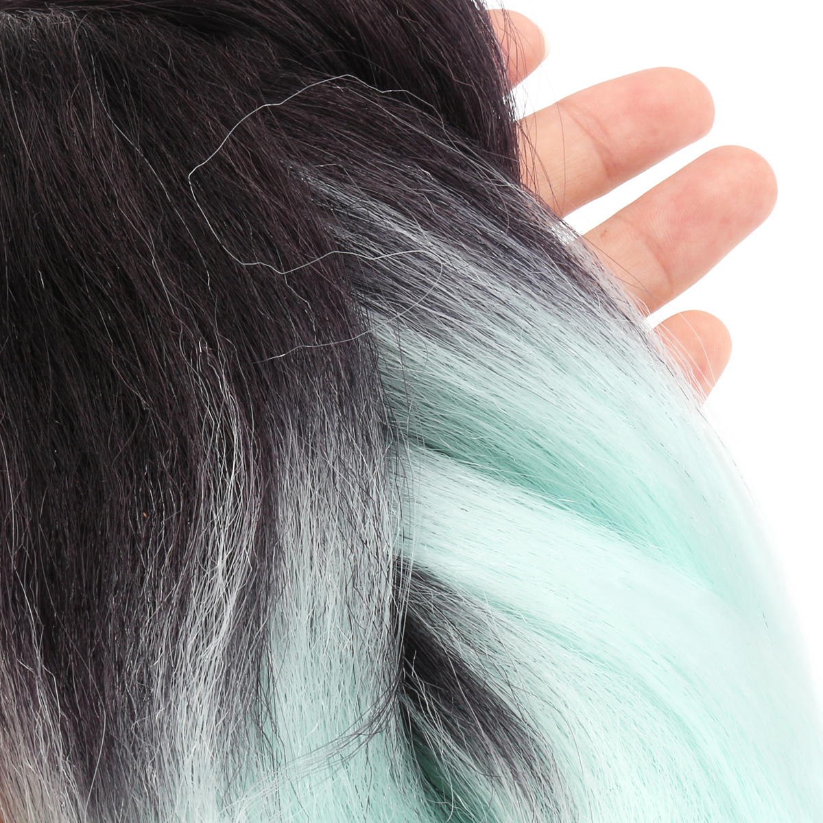 24quot-Black-amp-Mint-Green-Ombre-Dip-Dye-Kanekalon-Braiding-Hair-Extensions-1165100