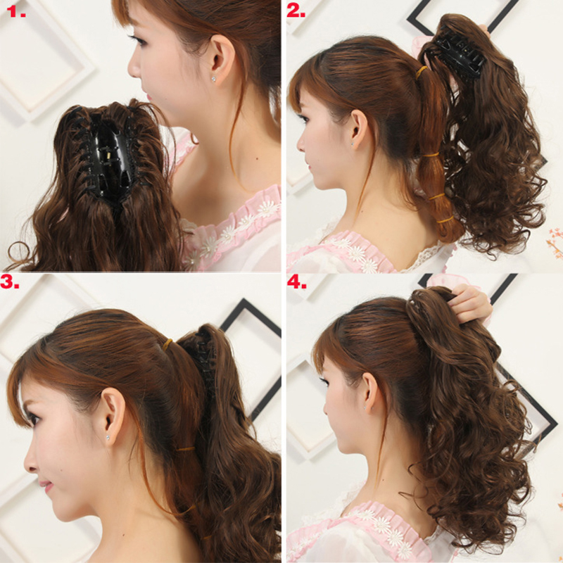 35cm-5-Colors-Extension-Girl-Corn-Wavy-Fluffy-Ponytail-Wig-Clip-Ponytail-Hair-Synthetic-Wig-1304697