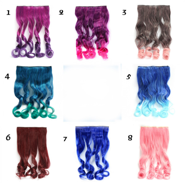 Long-Curly-Gradual-Change-Color-Clip-on-Hair-Wig-Extension-949969