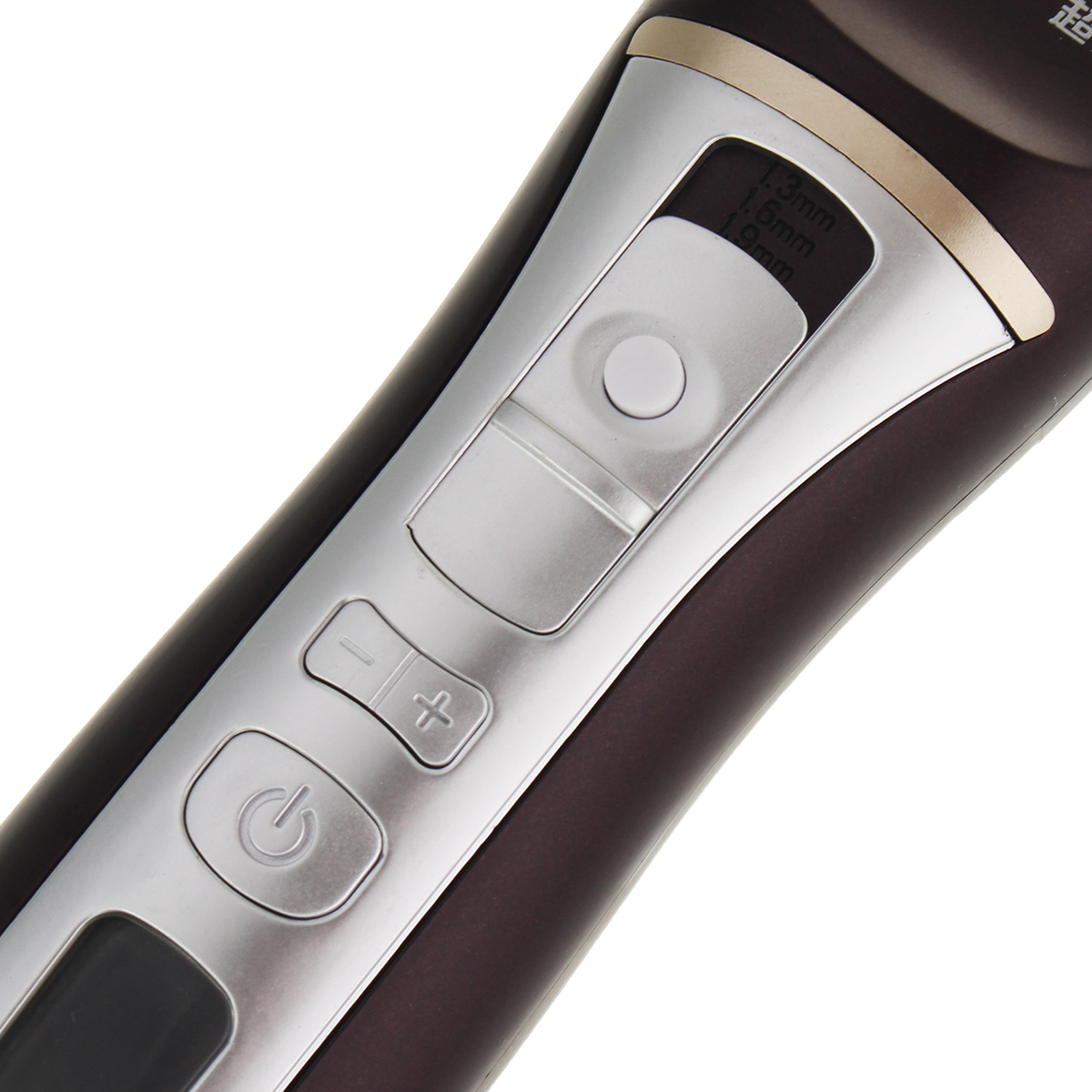 100V-240V-Electric-Hair-Clipper-Gold-Black-Charging-LCD-Display-Hair-Trimmer-With-Comb-1272013