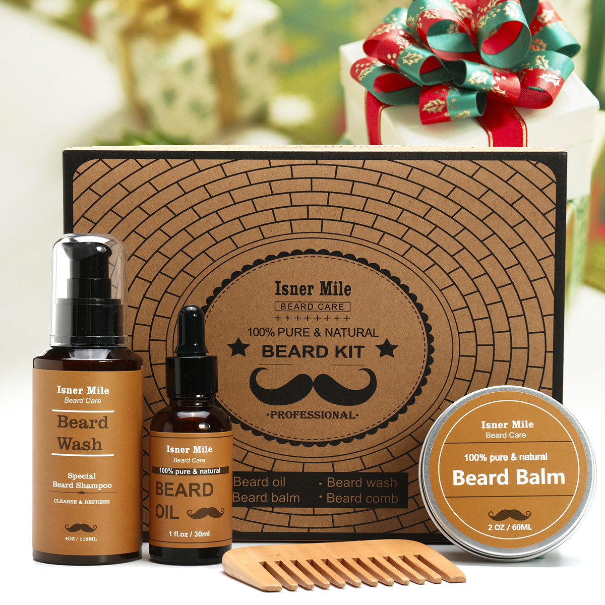 Isner-Mile-Beard-Oil-Shampoo-Serum-Balm-Comb-Kit-Styling-Tools-Mustache-Mens-Gift-1256299