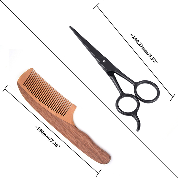 Men-Intensive-Wooden-Beard-Comb-Scissors-Two-piece-Set-Mustache-Grooming-Brushes-1259987