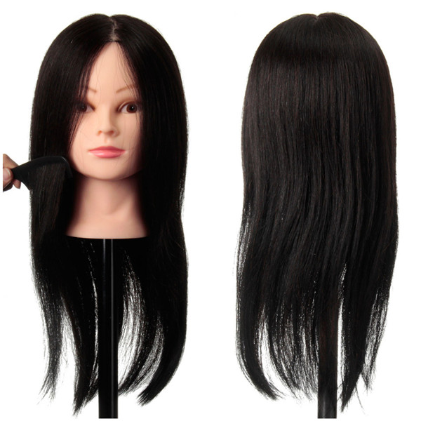 100-Black-Practice-Mannequin-Real-Human-Hair-Training-Head-Hairdressing-Cutting-Clamp-Holder-1045675