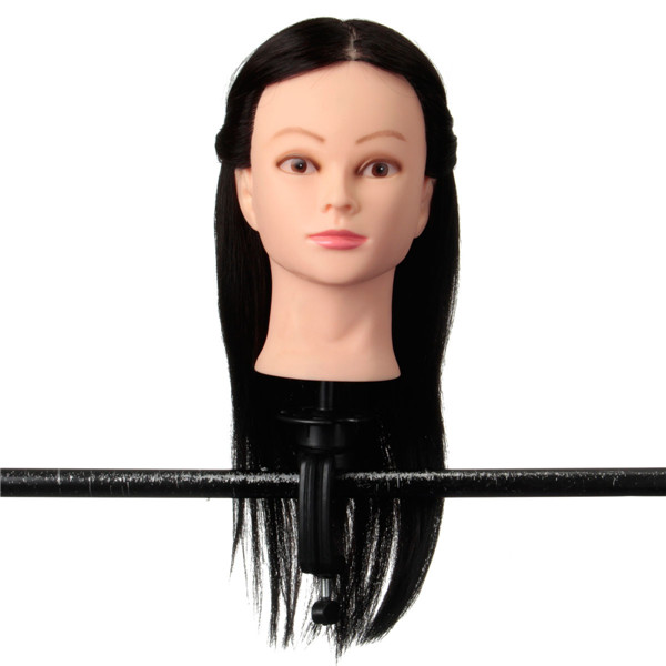 100-Black-Practice-Mannequin-Real-Human-Hair-Training-Head-Hairdressing-Cutting-Clamp-Holder-1045675