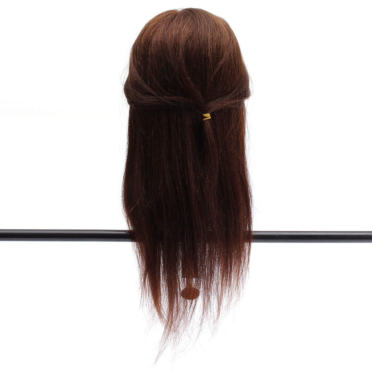 20quot-Brown-90-Human-Hair-Hairdressing-Training-Head-Mannequin-Model-Braiding-Practice-Salon-Clamp-1111877