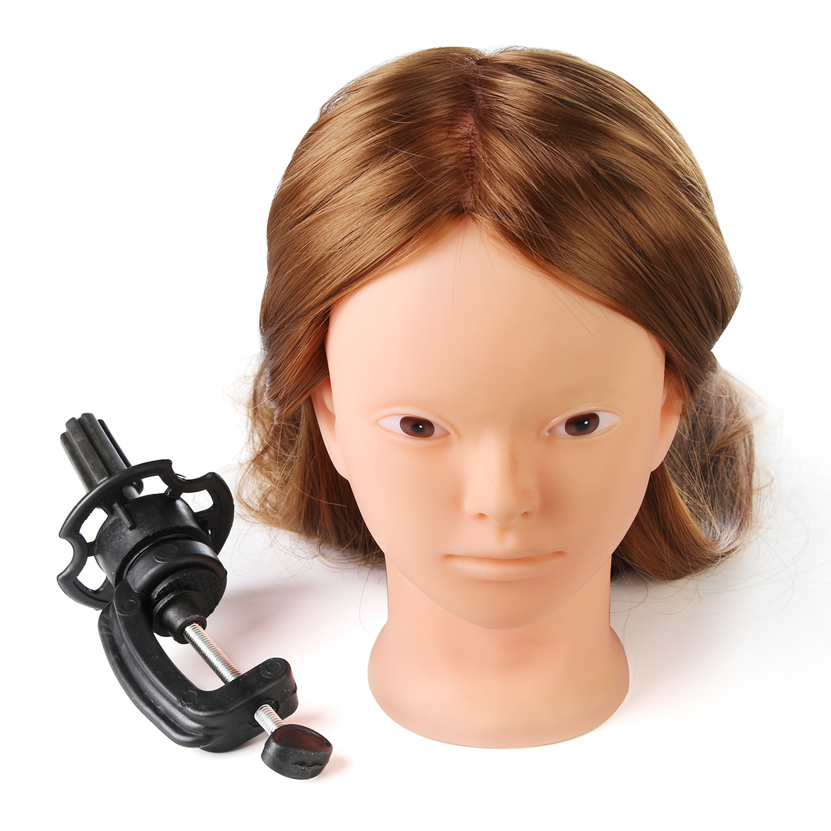 24quot-Gold-30-Real-Hair-Hairdressing-Makeup-Practice-Hair-Training-Mannequin-Head-Model-Clamp-Holde-1291900