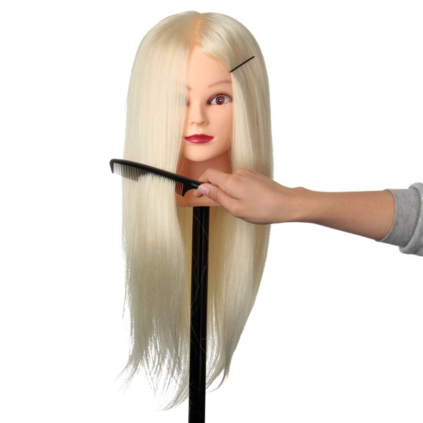 24quot-White-80-Real-Human-Hair-Practice-Mannequin-Head-Hairdressing-Mannequin-Training-Clamp-1044955