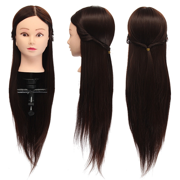 30-Real-Human-Hair-Hairdressing-Training-Mannequin-Dark-Brown-Practice-Head-Clamp-Salon-Profession-1059874