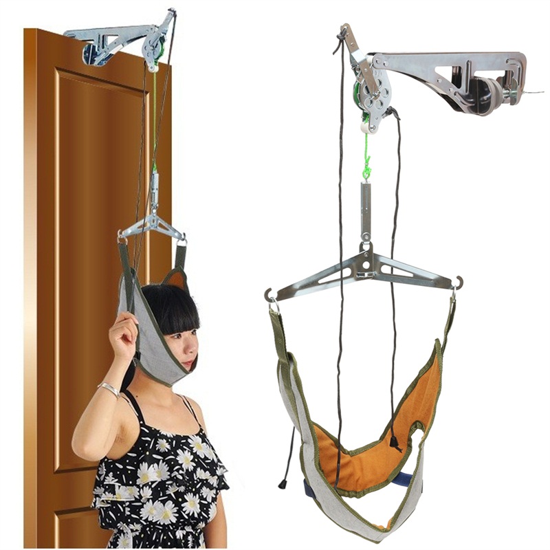 Over-the-Door-Cervical-Traction-Set-Neck-Support-Head-Pain-Stress-Relief-Home-Use-Brace-1285463