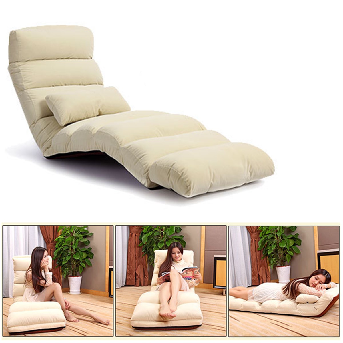 205CM-3-Folding-Lazy-Sofa-Chair-Portable-Stylish-Couch-Bed-Lounge-with-Pillow-Back-Support-1411009