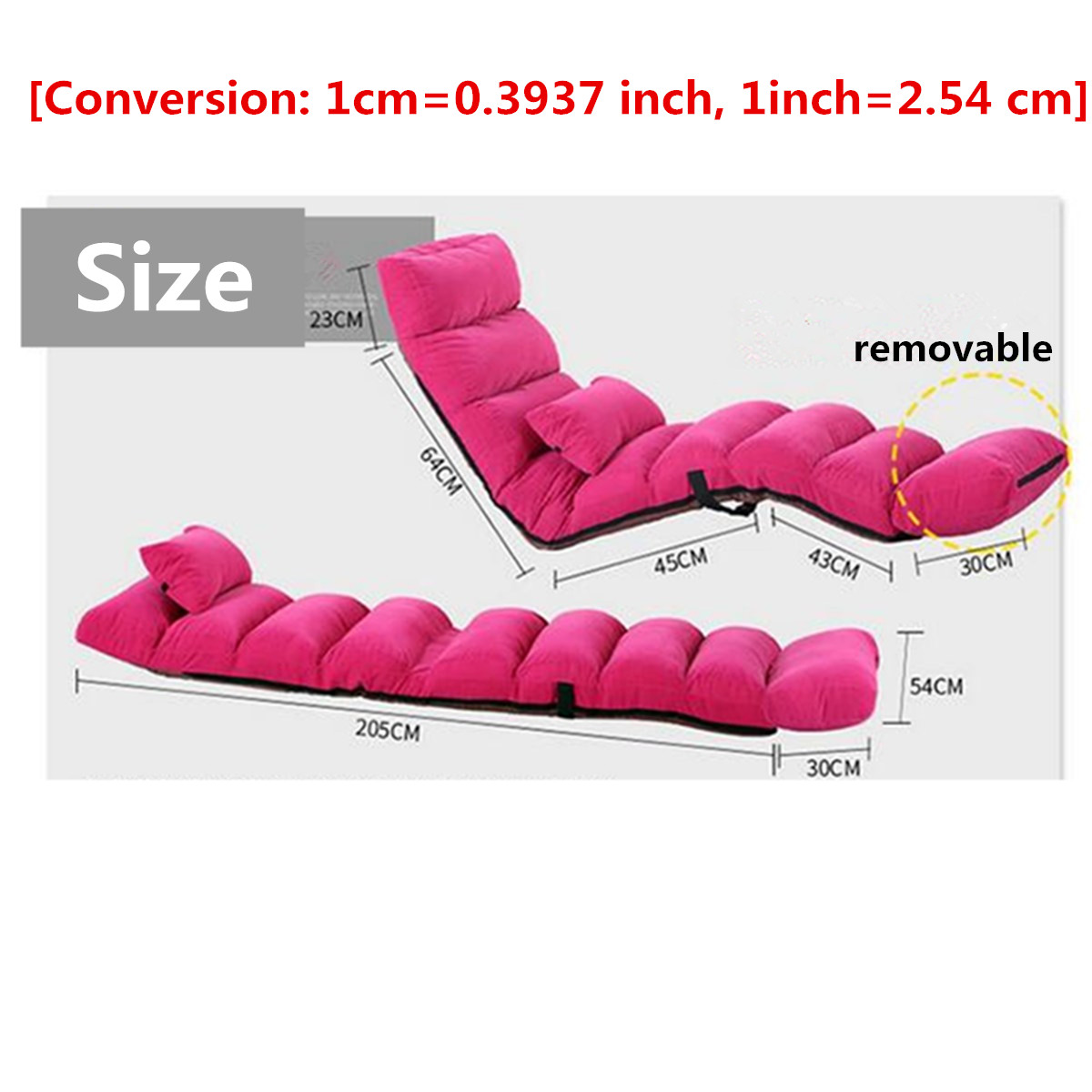 205CM-3-Folding-Lazy-Sofa-Chair-Portable-Stylish-Couch-Bed-Lounge-with-Pillow-Back-Support-1411009