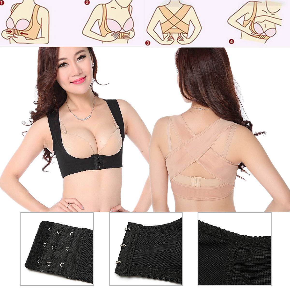 Adjustable-Women-Chest-Brace-Humpback-Posture-Corrector-Orthotics-Back-Support-1203907