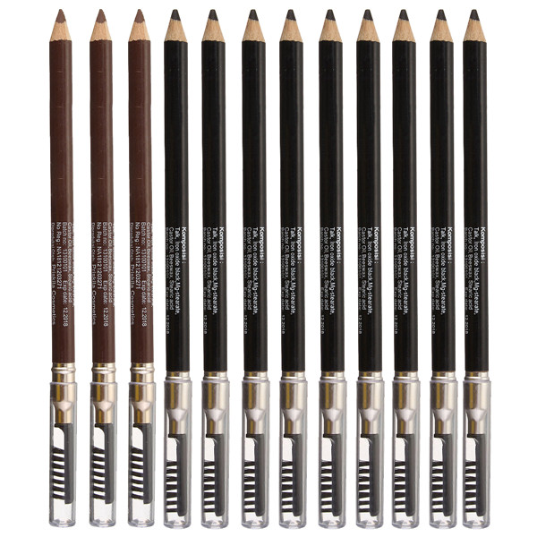 12pcs-Eyebrow-Pencil-Pen-with-Brush-Sharpener-Makeup-Black-Brown-Cosmetic-1100048