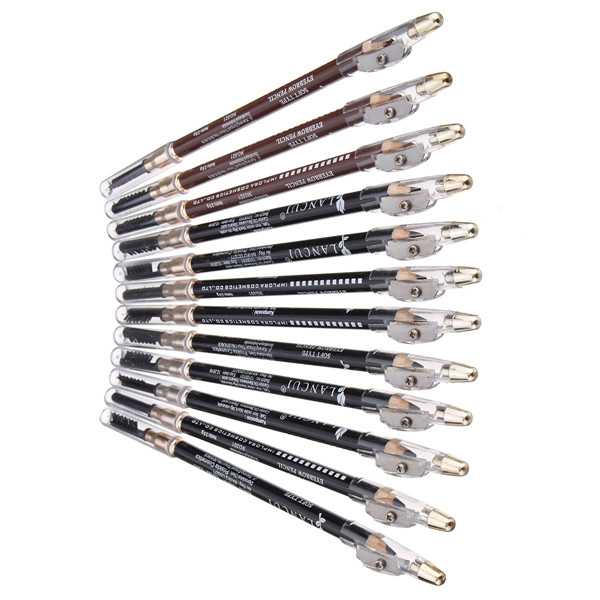 12pcs-Eyebrow-Pencil-Pen-with-Brush-Sharpener-Makeup-Black-Brown-Cosmetic-1100048