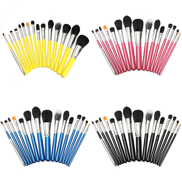 15Pcs-Makeup-Brushes-Eye-Shadow-Foundation-Blush-Powder-Cream-Cosmetic-Tools-Black-Pink-Blue-Yellow-1079926