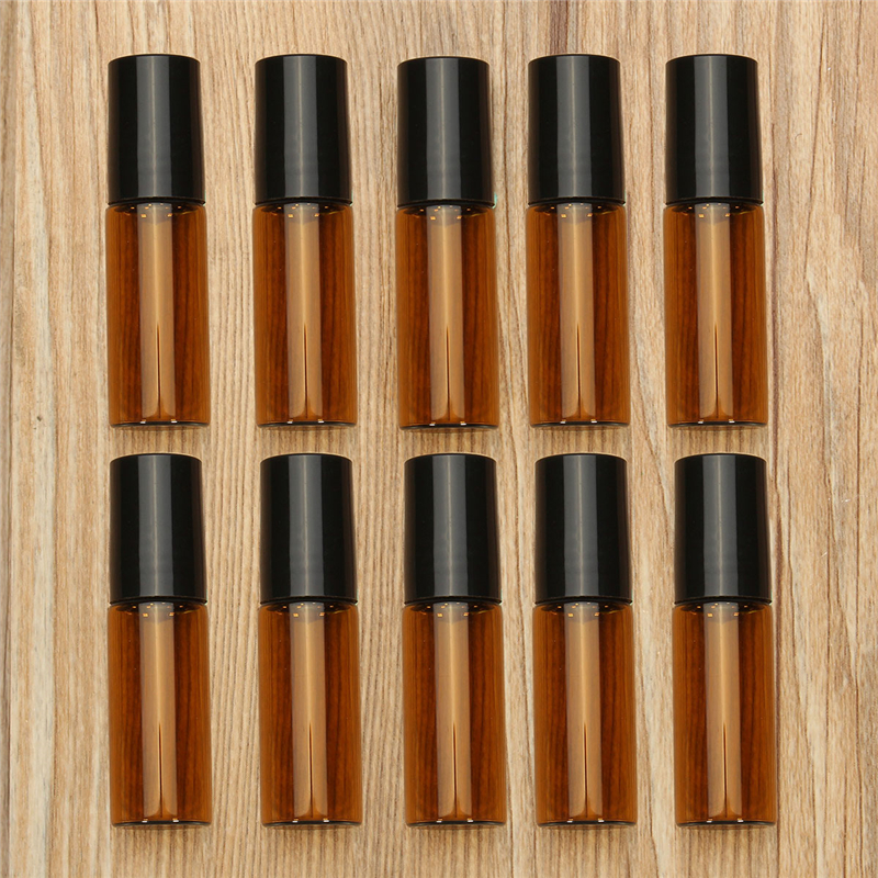 10pcs-Amber-Glass-Roll-On-Roller-Bottles-Perfume-Essential-Oils-Refillable-Bottle-With-Metal-Ball-1276381