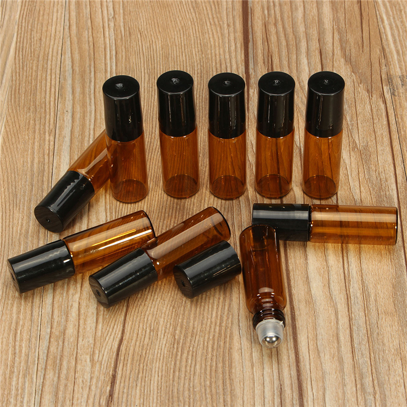 10pcs-Amber-Glass-Roll-On-Roller-Bottles-Perfume-Essential-Oils-Refillable-Bottle-With-Metal-Ball-1276381