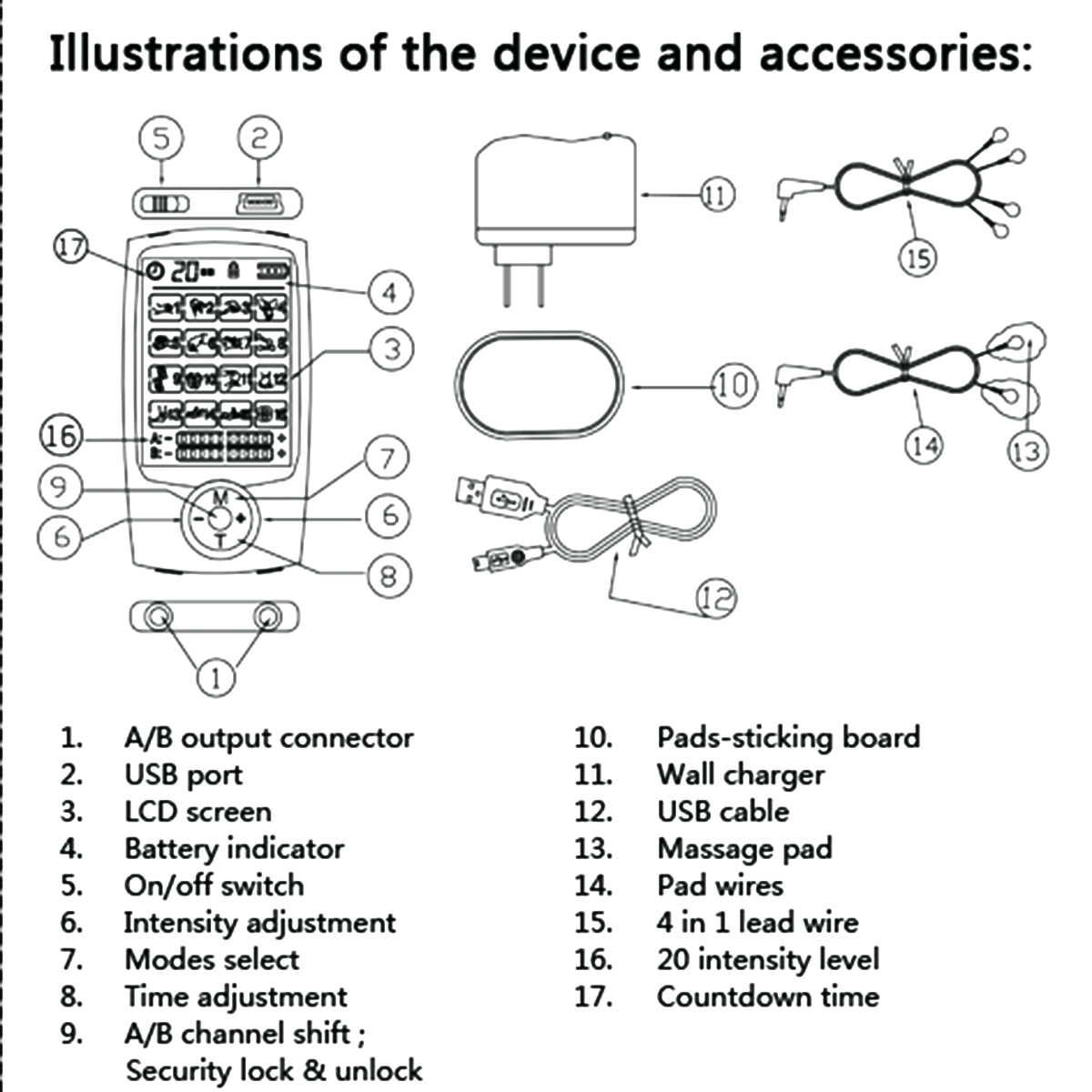 16-Modes-Tens-Unit-with-4-Pads-Pulse-Impulse-Pain-Relief-Machine-Electric-Massager-Muscle-Stimulator-1402466