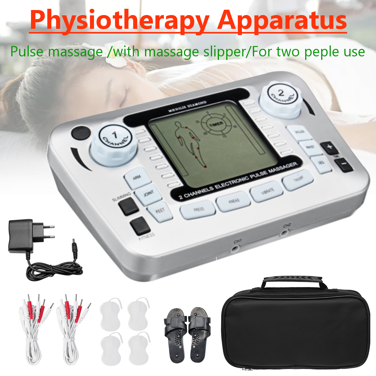 2-Output-Channel-4-Modes-Tens-Unit-Muscle-Stimulator-Electric-Digital-Massager-Physical-Therapy-1406048