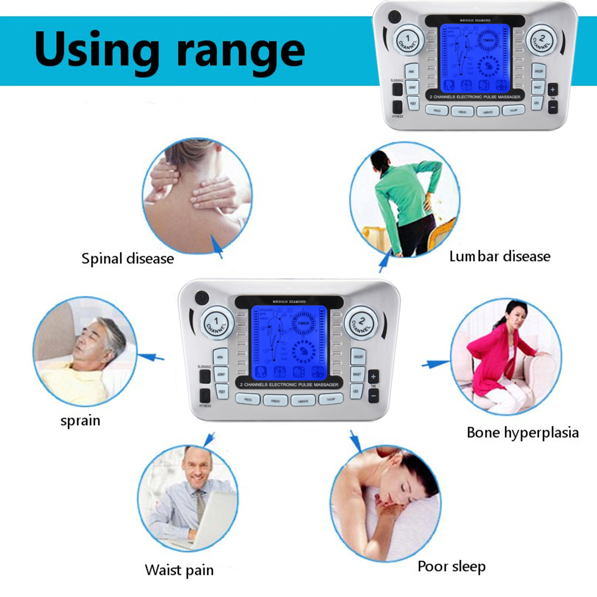 2-Output-Channel-4-Modes-Tens-Unit-Muscle-Stimulator-Electric-Digital-Massager-Physical-Therapy-1406048