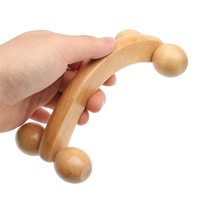 4-Rolling-Wheels-Wooden-Massage-Manual-Full-Body-Household-Massager-Relaxing-Natural-Wood-Roller-1252442