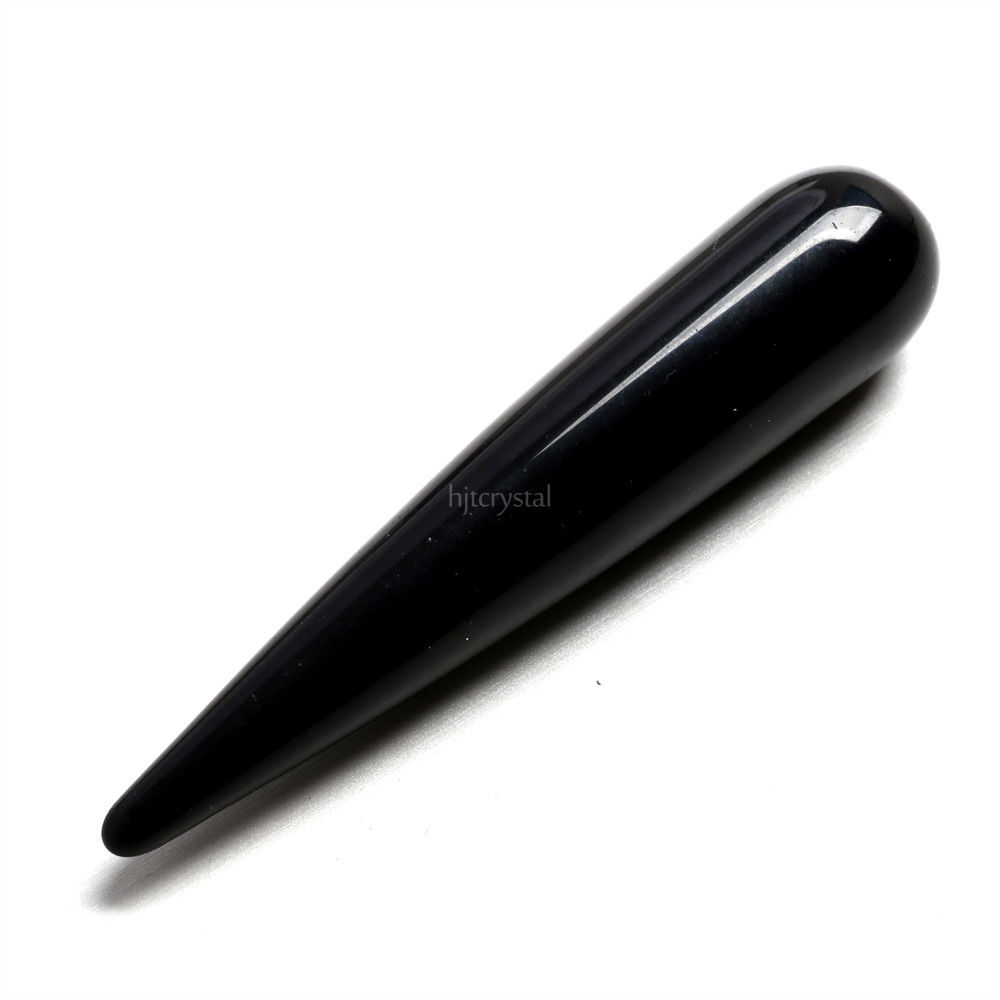 433quot-Black-Natural-Quartz-Crystal-Massage-Wand-Guasha-Massage-Tool-Reiki-Healing-Stone-Manual-Mas-1420836