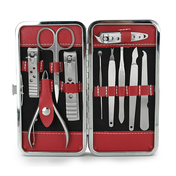 10pcs-Stainless-Steel-Nail-Care-Manicure-Clipper-Scissor-Tweezer-Pedicure-Set-Kit-with-Case-1029191