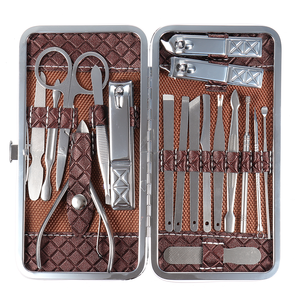 18pcs-Nail-Clipper-Set-Manicure-Tools-Kit-File-Beard-Eye-Brow-Scissors-Cuticle-Cutter-Pedicure-1294473