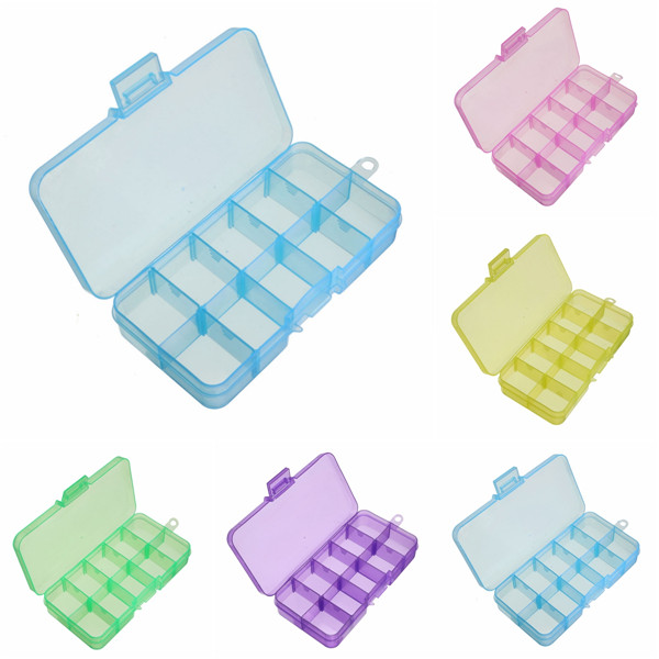 10-Slots-Detachable-Pill-Box-Adjustable-Nail-Decoration-Case-Cosmetic-Organizer-Compartment--Storage-1036610