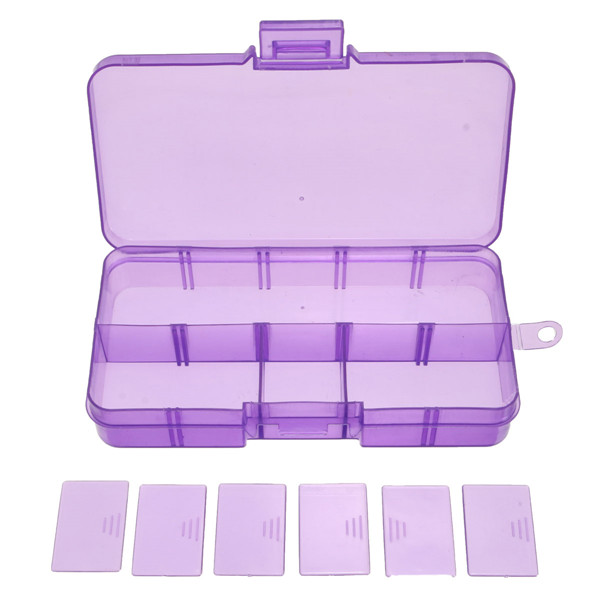 10-Slots-Detachable-Pill-Box-Adjustable-Nail-Decoration-Case-Cosmetic-Organizer-Compartment--Storage-1036610