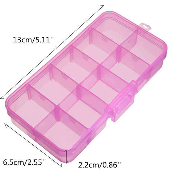 10-Slots-Detachable-Pill-Box-Adjustable-Nail-Decoration-Case-Cosmetic-Organizer-Compartment--Storage-1036610