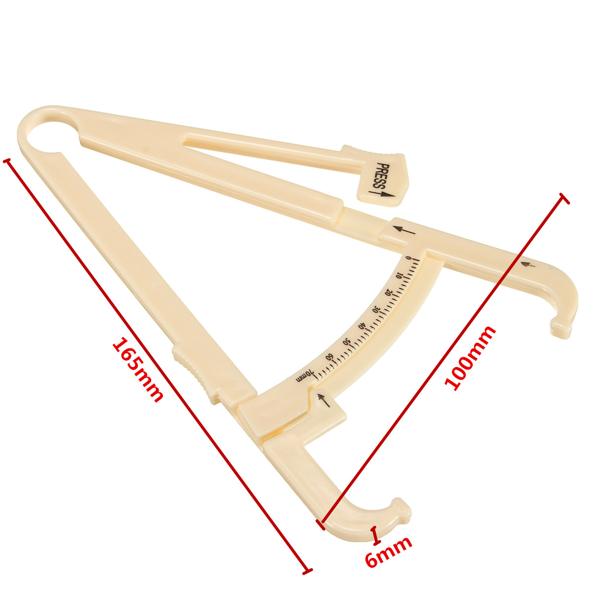 165100MM-Personal-Body-Fat-Tester-Caliper-Charts-Fitness-Health-Range-0-70MM-1145436