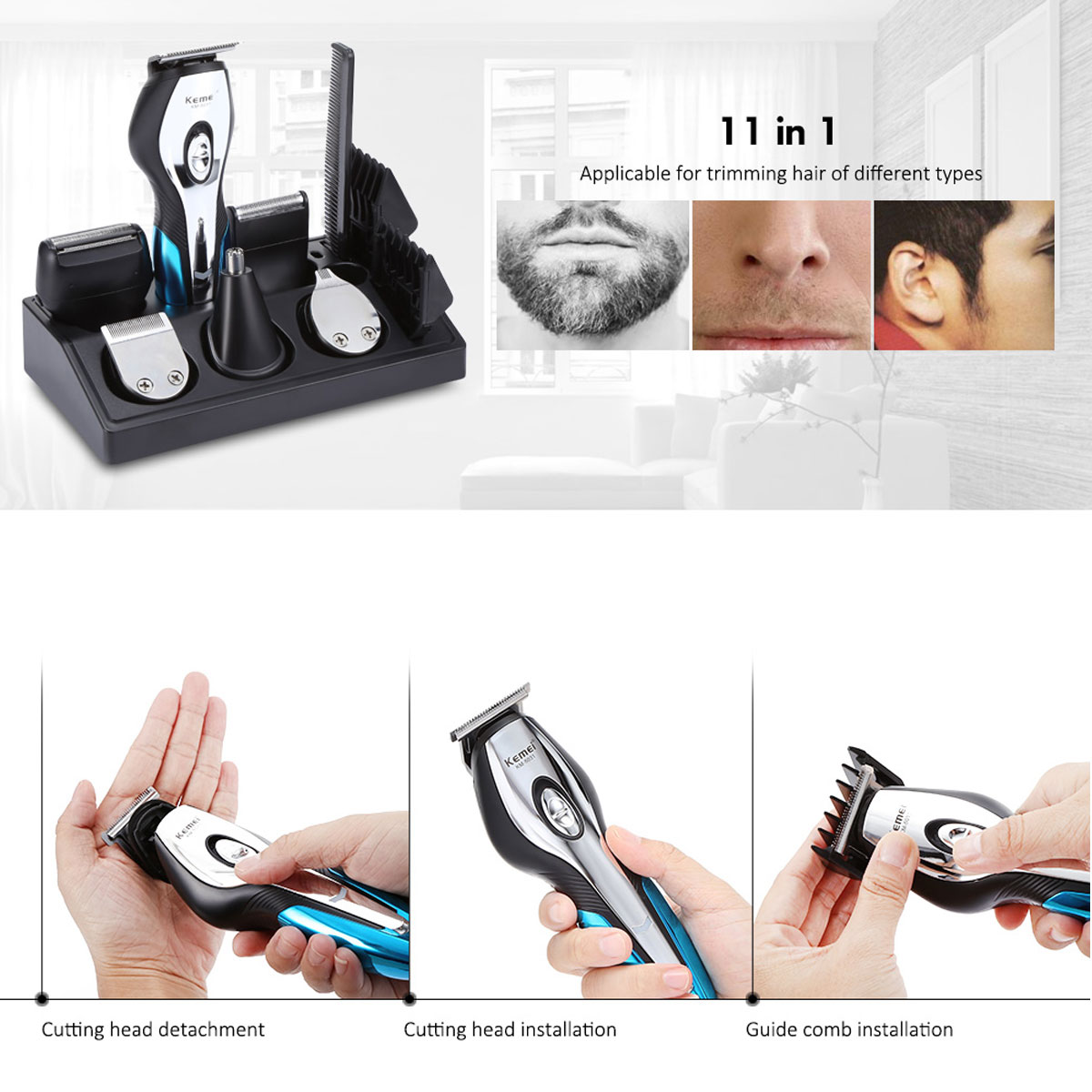 100-240V-Cordless-USB-Rechargeable-Hair-Clipper-Trimmers-Hair-Cutting-Kit-1421485