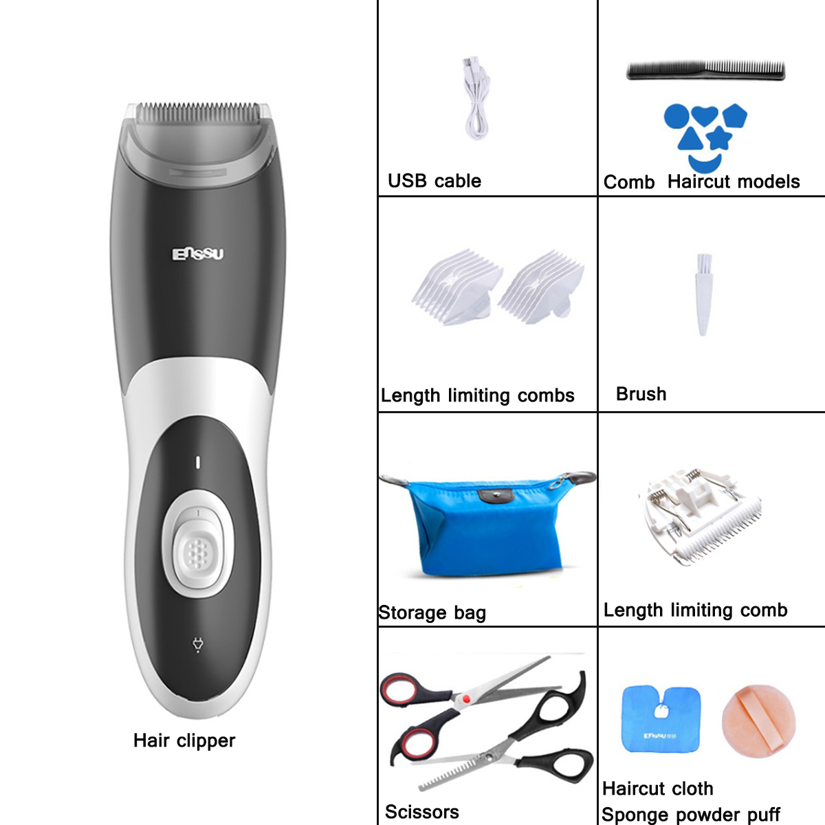 20PCS-Silent-Baby-Electric-Shaver-Beard-Hair-Clipper-Trimmer-Set-1409792