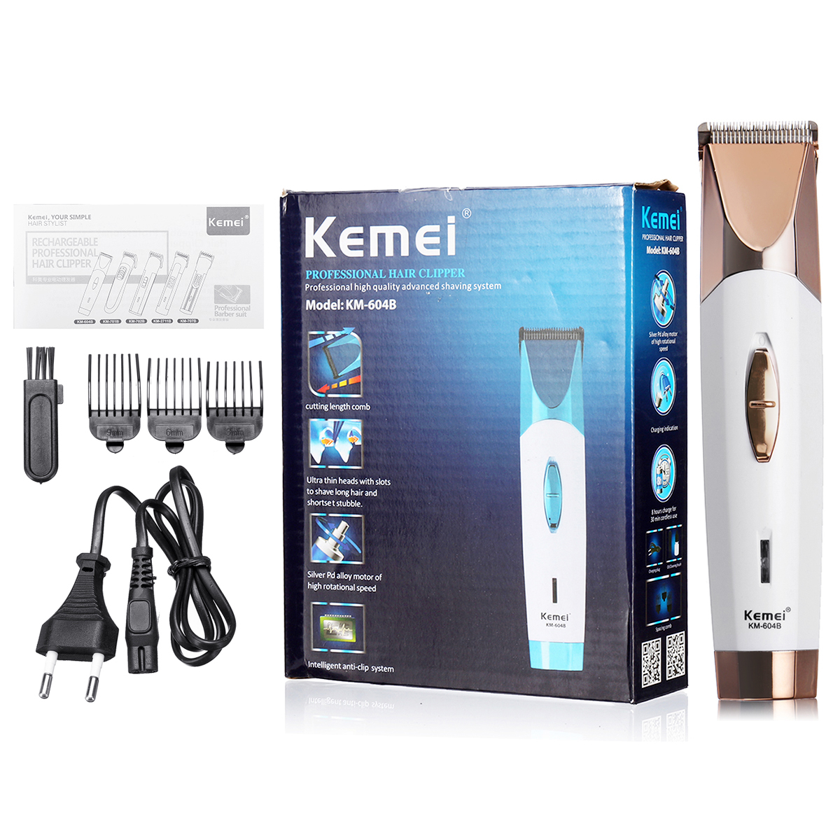 Kemei-KM-604B-Electric-Hair-Trimmer-Head-Shaver-Beard-Cut-Cordless-Clipper-Rechargeable-for-Men-1433171