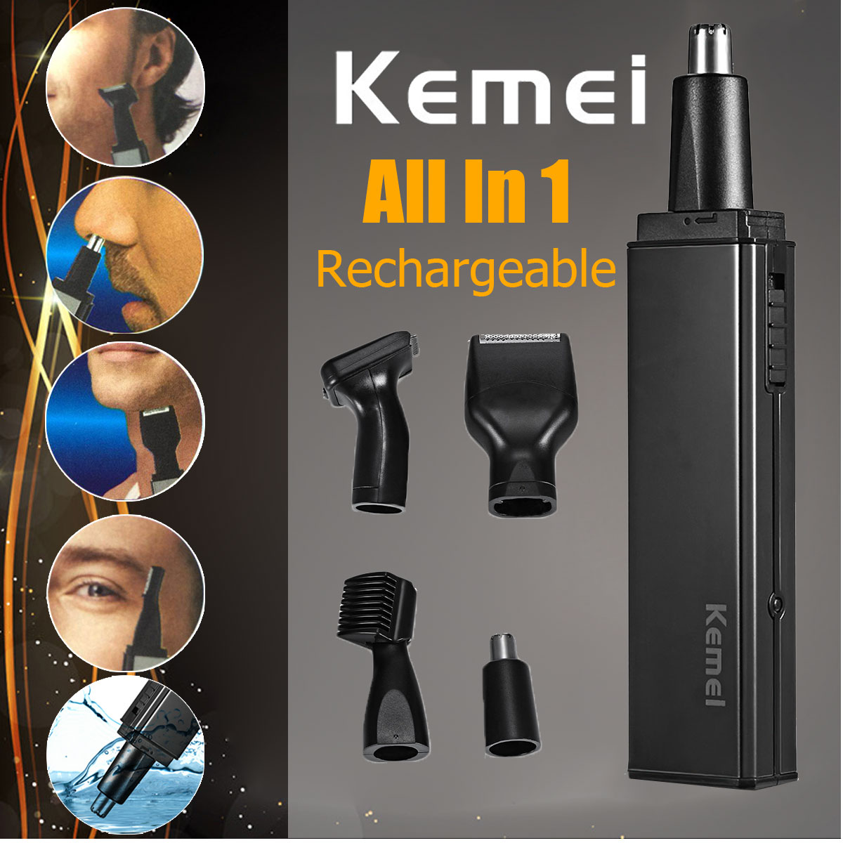 Kemei-4-in-1-Nose-Hair-Beard-Eyebrow-Rechargeable-Electric-Trimmer-Electric-Nose-Trimmer-Ear-Shaver-1409747