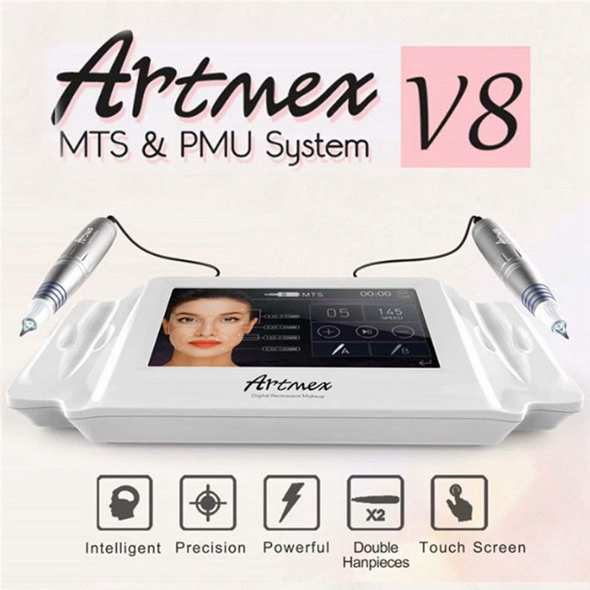 AC-100-240V-Artmex-V8-Permanent-Makeup-Tattoo-Machine-Rotary-Pen-MTS-PMU-System-Cartridges-1413495
