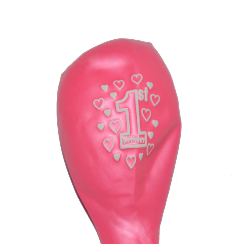 10-Per-Set-Pink-Girl-1st-Birthday-Printed-Pearlised-Balloons-Christmas-Decoration-1230452