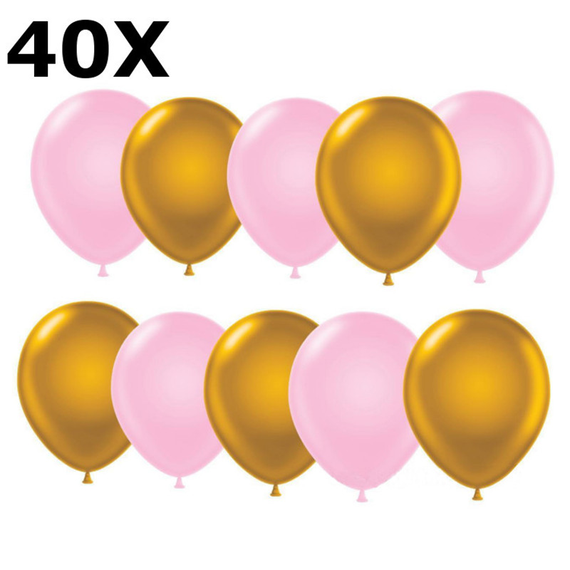 40Pcs-Per-Set-Pink-And-Metallic-Gold-Balloons-Helium-Quality-Party-Decoration-1214441