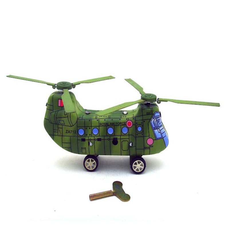 Classic-Vintage-Clockwork-Helicopter-Wind-Up-Children-Kids-Tin-Toys-Reminiscence-With-Key-1146056