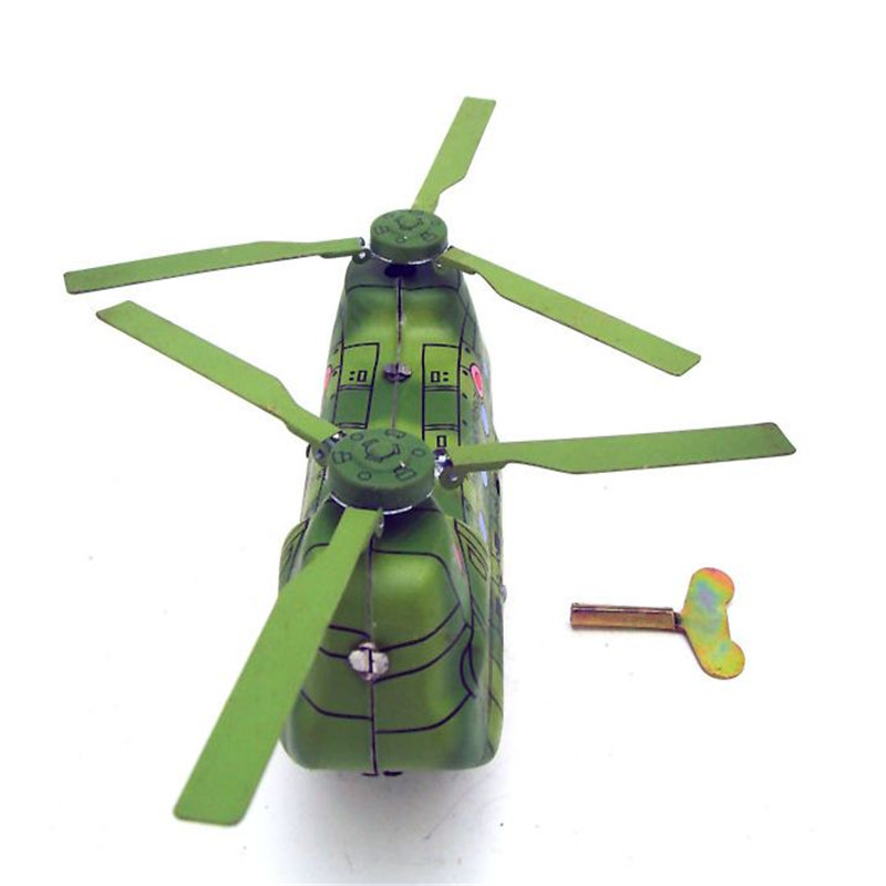 Classic-Vintage-Clockwork-Helicopter-Wind-Up-Children-Kids-Tin-Toys-Reminiscence-With-Key-1146056