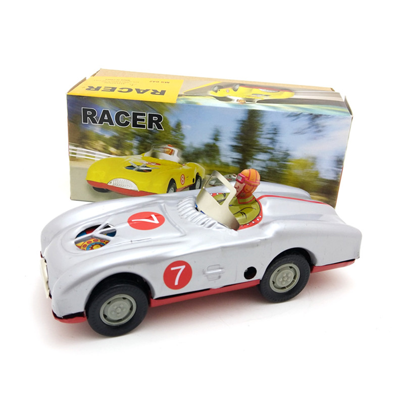 Classic-Vintage-Clockwork-Racing-Driver-Wind-Up-Reminiscence-Children-Kids-Tin-Toys-With-Key-1151768
