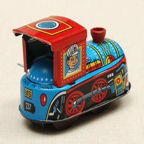 Vintage-Wind-Up-Tin-Toy-Clockwork-Spring-LocomotivE-Classic-Toy-925435