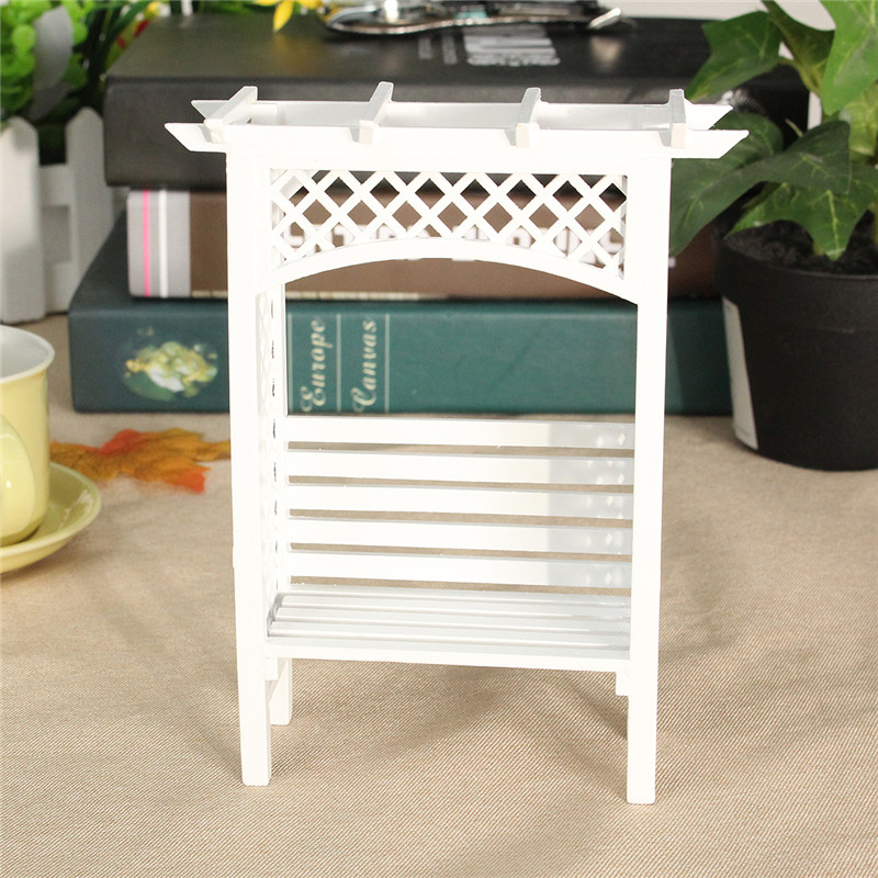 112-Scale-White-Wood-Grape-Trellis-Planter-Model-Dollhouse-Miniature-Furniture-1125105